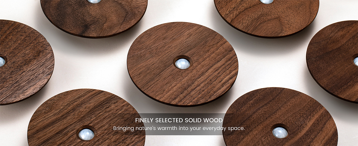 Smooth-edged walnut wood LED light with clean finish.