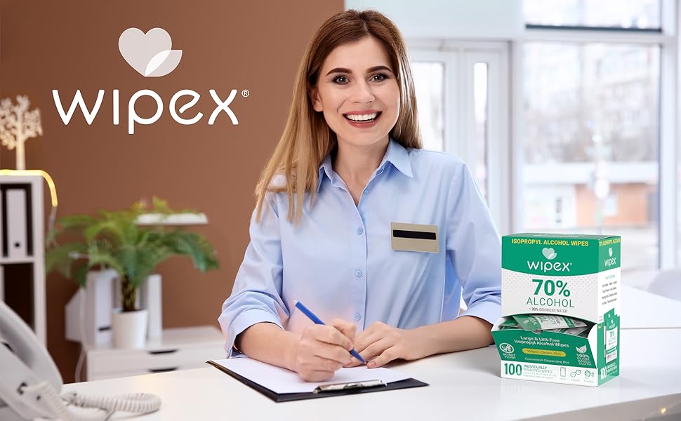 wipex IPA wipes 70% dispensing box sachets towelette skin surface