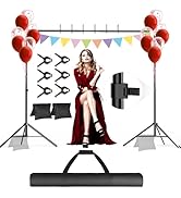 GLOSHOOTING Backdrop Stand, Photo Video Studio 10 x 10FT Adjustable Backdrop Stand, Background Su...