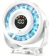 Ouddy Mode Small Desk Fan, 4000mAh Portable Misting Fan Quiet Table Fans with LED Display, Wall-M...