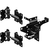 TRIPLE DEER Heavy Duty Self-Closing Gate Hinge and Self-Locking Latch Hardware Kit, Stainless Ste...