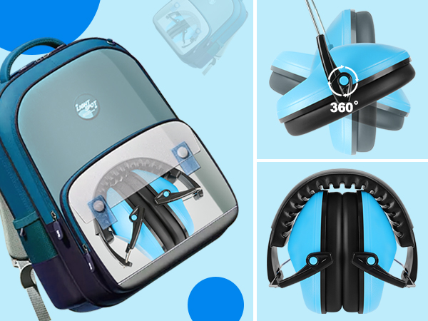 360° rotating ear cushion design & fold easily, making them convenient to carry