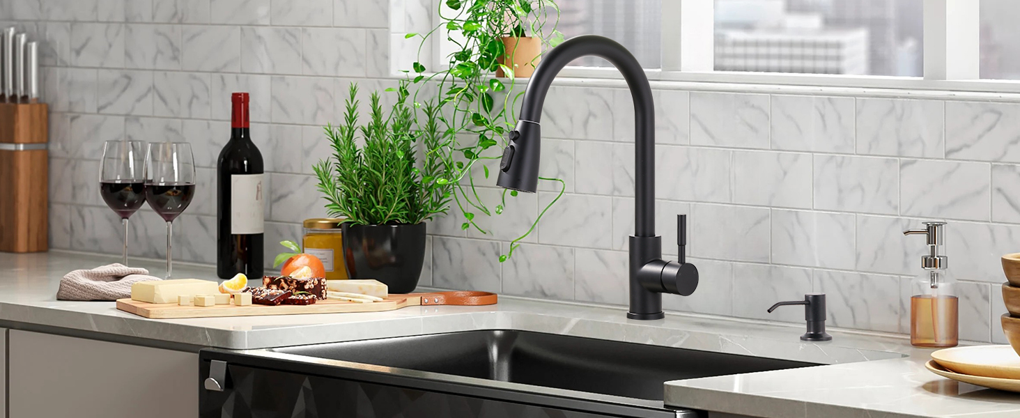 black kitchen sink faucet