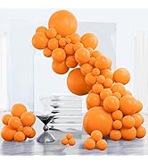PartyWoo Tangerine Orange Balloons, 85 pcs Dark Orange Balloons Different Sizes Pack of 18 Inch 1...