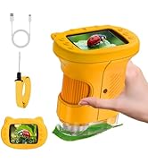 2.4" Screen Pocket Kids Microscope: 1000X Handheld Microscope for Photo and Video - Portable Scie...