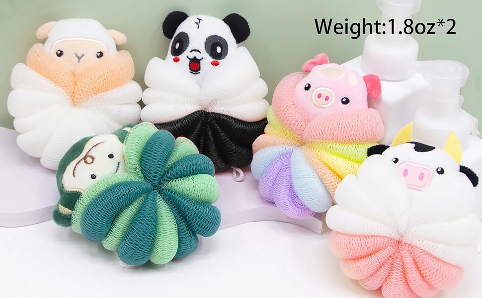 MURRI&MURRDI Lovely Animal Body Loofah Cute Body Scrubber for Kids Toddler