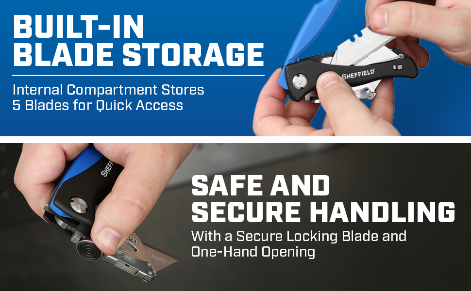 Built in 5 Boxcutter Blades Storage