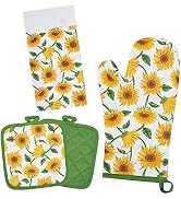 Oven Mitts and Potholders Dish Towles Set 100% Cotton for Perfect for Gifting, Baking, and Everyd...