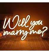 SYLHOME Will You Marry Me ? Led Neon Light Sign Hanging Proposal Wedding Party Wall Sign Decor En...