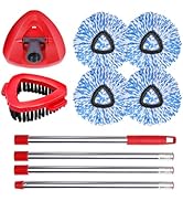 4 Packs Spin Mop Replacement Heads Compatible with Oceda RinseClean 2-Tank System, 30-58" Mop Han...