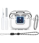 Secure Lock for AirPods Pro 2 Clear Case Shockproof Protective TPU Cover Compatible with Apple Ai...
