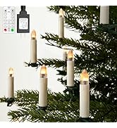 50 Pcs Christmas Flameless Candles Lights, 2022 New Candle Lights with 3 Color & 10-Mode Remote C...