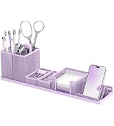 SUPEASY Pen Holder for Desk, 6 Piece Mesh Desk Organizer set for Office Organization with Mail Or...