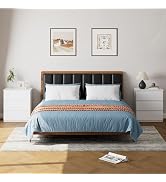 Bamjoy White Nightstand with 3 Drawers, Beside Table with Drawers for Bedroom, Small Side Table S...