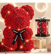Otlonpe Preserved Artificial Roses Flowers Bear, Forever Women Gifts for Birthday Christmas Valen...