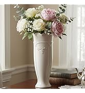 hjn White Ceramic Vase- French Flower Vase for Decor Tall Vintage Vases for Flowers/Home Decorati...