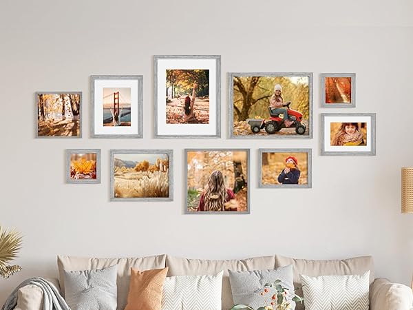 Collage Frames Wall grey Wood Frames