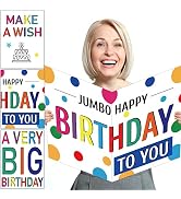 party greeting 3 PCS Jumbo Birthday Cards Giant Guest Book Big 14 x 22 Inch Size Birthday Cards w...
