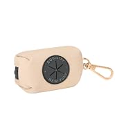 The DOGISTRY - Poop Bag Holder - Dune - Luxe Cotton Twill Design - Rose Gold Hardware - Includes ...