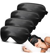 4 Pack Silky Sleep Masks for Women Men, JroyJoy 100% Blackout and Super Soft for Sleeping with Ad...