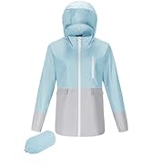 Avoogue Rain Jacket Women with Hooded Lightweight Waterproof Raincoats Packable Zipper Pockets Wi...
