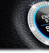 LivTee Car Engine Start Stop Decoration Ring, Crystal Double Rhinestone, Bling Car Interior Acces...