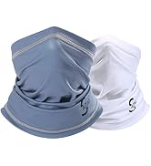SAITAG 2 Pack Neck Gaiter Face Mask Reusable Face Masks Washable Bandana Sun Dust Protection Elas...
