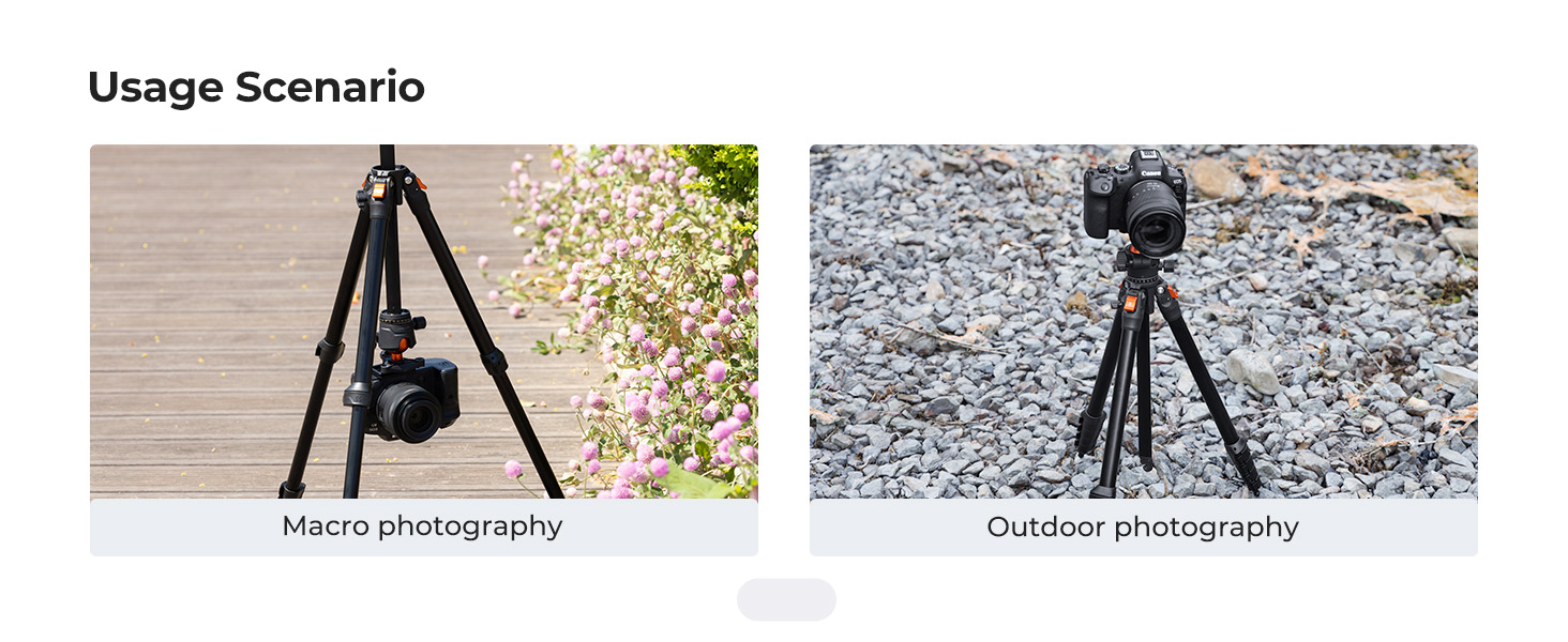 63" Aluminum Travel Tripod for Camera with Phone Holder