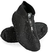 Zbyoujer Waterproof Rain Shoe Covers, Silicone Overshoes with Zipper Non-slip Galoshes for Men an...