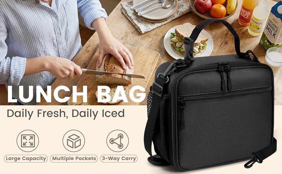 A sleek lunch box for men designed for workers and daily business commute.