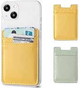 Fulgamo 2Pack Phone Card Holder,Leather Phone Wallet Adhesive Stick On Credit Card Pocket for Bac...