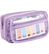 XUGUXA Large Pencil Case Pouch, Clear Multi-layer Pencil Box, Zipper Pen Bag for Teens Girls Scho...