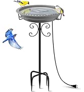 Daoeny Heated Bird Bath for Winter, 100W Heated Bird Baths for Outdoors Thermostat Control with 5...