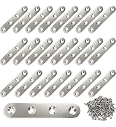 24 Pack 3 Inch Stainless Steel Straight Mending Plates - Heavy Duty Rust-Resistant Repair Bracket...