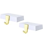 Mulbozy Christmas Stocking Holder for Mantle Set of 2, White Christmas Stocking Hanger with Golde...