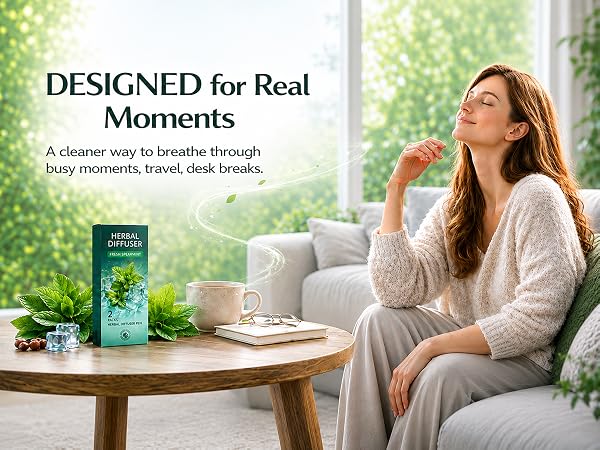 DESIGNED for RealMoments A cleaner way to breathe throughbusy moments, travel, desk breaks.