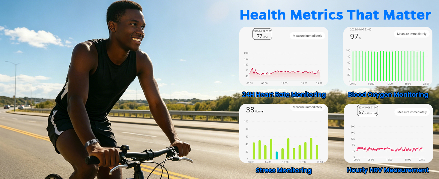 Smart Bracelet for Women Men, Fitness Trackers Bracelet, Sleep Tracker Health Bracelet,Smart Band