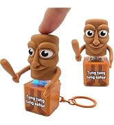 Gtzzot Italian Brainrot Keyboard Clicker Fidget Keychain with Sound and LED Light - Tralalero Tra...