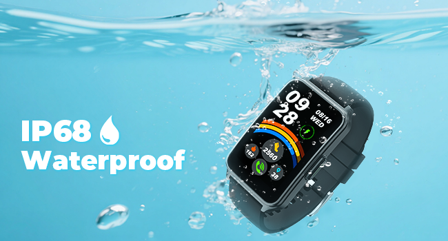 The pedometer is IP68 water and dust resistant