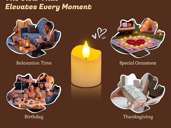 led tea lights candles for relaxation time, mother's day, birthday, thanksgiving