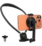 Raywowo Neck Phone Holder, 2-in-1 Magnetic & Clip-on POV Phone Holder with 1.5m Extended Chest St...