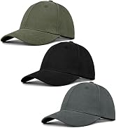 ZEXIAN 3 Pack Unisex Cotton Baseball Cap Adjustable Unconstructed Plain Sport Dad Golf Hat for Me...