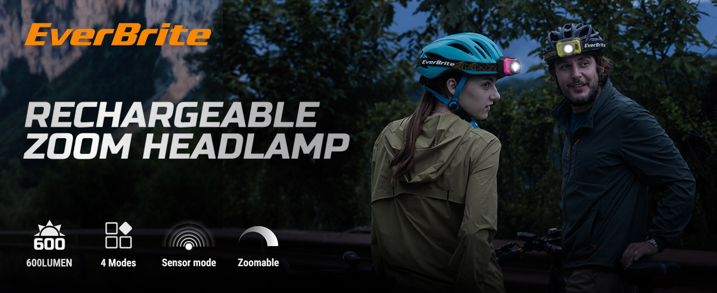 Premium adjustable focus headlamp available in 4 trendy colors orange pink blue and green