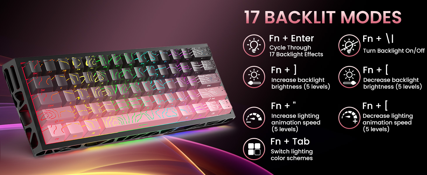 mechanical gaming keyboard wireless backlit keyboard hot swappable highground teclado gamer