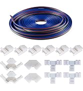 HOMELYLIFE RGB LED Strip Light Connectors Non-Waterproof for 10mm SMD 3528 5050 LED Strip Light w...