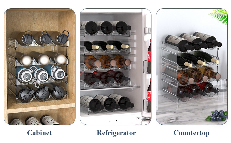 refrigerator wine bottle holder drink organizer for pantry organizadores para cocina