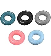 uxcell Hand Grip Strengtheners, 5 Level: 20-30/30-40/40-50/50-60/60-70Lb Silicone Rings Fingers F...