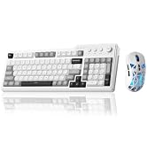 Aula F3099 Wireless Keyboard with Media Knob RGB Backlit Gaming Keyboard +SOLAKAKA SM802 Wireless...