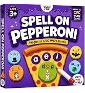 Pidoko Kids Phonics CVC Word Game - Magnetic Write & Wipe Vowels - Spelleroni Pepperoni Preschool...