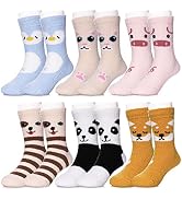 SDBING 6 Pairs Kids Fuzzy Socks Toddler Non Slip Socks Boys Girls Soft Fluffy Winter Warm Slipper...